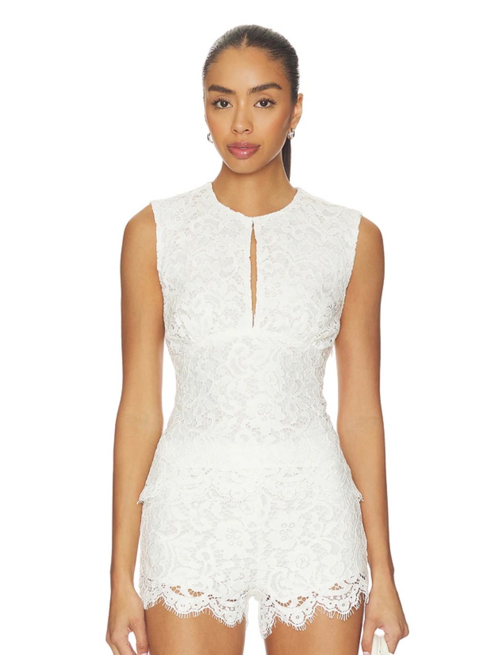 White Lace Sleeveless Top